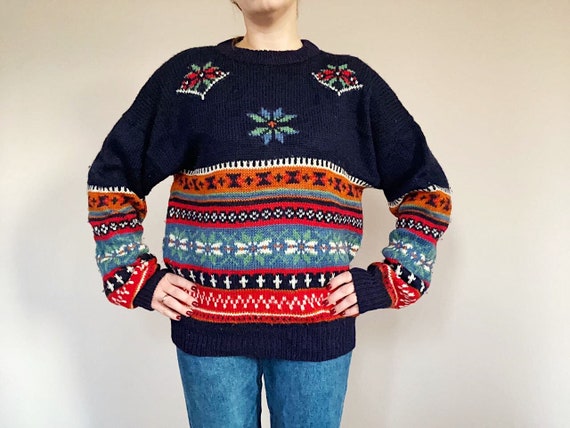 Vintage Wool Knitwear - 80s Era Sweater - Retro S… - image 10