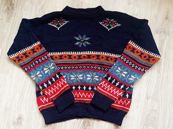 Vintage Wool Knitwear - 80s Era Sweater - Retro S… - image 5