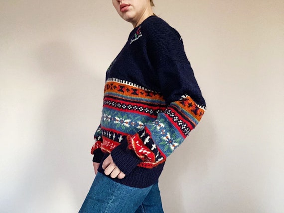 Vintage Wool Knitwear - 80s Era Sweater - Retro S… - image 8