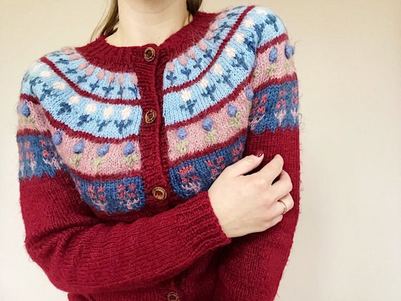 Icelandic Knitwear - Pure Wool Cardigan - Retro Ca