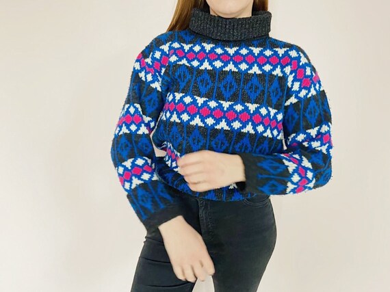 Vintage Knitted Sweater - Vintage Wool Knitwear -… - image 2