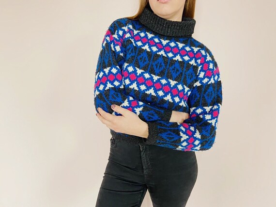 Vintage Knitted Sweater - Vintage Wool Knitwear -… - image 3