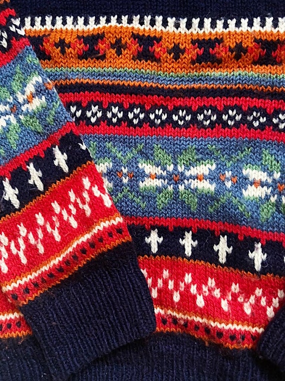 Vintage Wool Knitwear - 80s Era Sweater - Retro S… - image 7