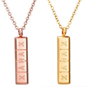 Xanax 2mg Bar Necklace Pendant in Rose Gold or Yellow Gold