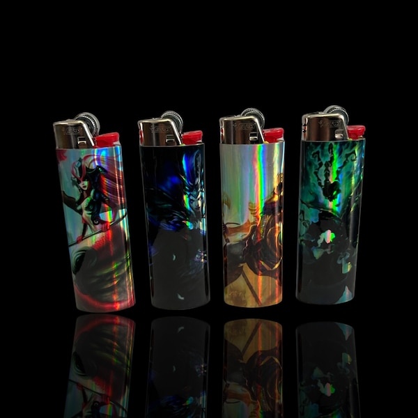 League of Legends Holographic Lighters & Stickers | Awesome Birthday Gift for Smokers - Currently featuring Thresh, Le Blanc, Nami, and Azir