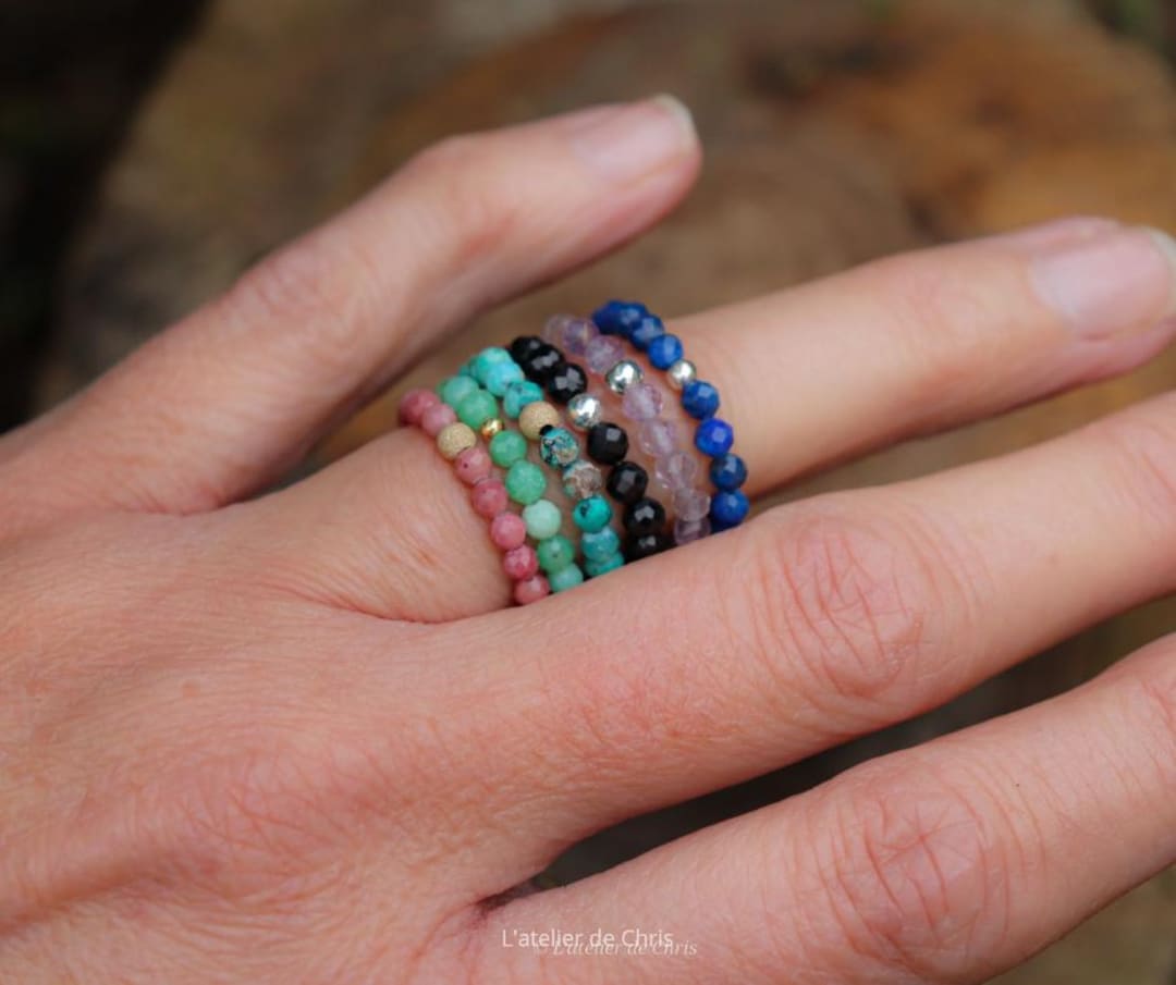 Bagues en pierres naturelles facettées de 3 mm - Etsy France