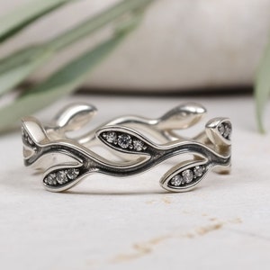 Olive Leaf Rings Olive Branch Band, Mothers Day, Promise Ring, Floral Band, Delicate Leaves, Unique Silver Band, Stacking Ring, Athens Leaf