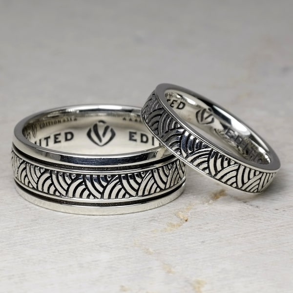 Banda de anillo de boda maorí, samoano, maorí, polinesio, tribal, conjuntos de bandas de boda para hombres y mujeres, tatuaje de patrón, joyería para parejas, Bague de Mariage,