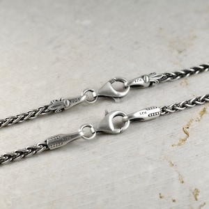 2,5 mm tarwe gevlochten ketting, heren dames unisex zilver 925 nekketting, Italië beste ketting met gesp, man, cadeau voor hem haar, Meri sieraden