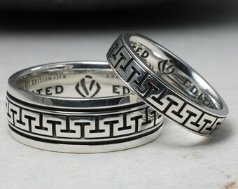 国内発・送料関税込☆KING ICE☆Sterling Silver Greek Key Ring Greek Key Ring | Sterling Silver Rings | King Ice
