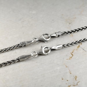 2.5MM Wheat Braided Chain, Men's Women's Unisex Silver 925 Neck Chain, Italy Best Spiga Clasp Necklace, Man, Gift for Him Her, Meri Jewelry