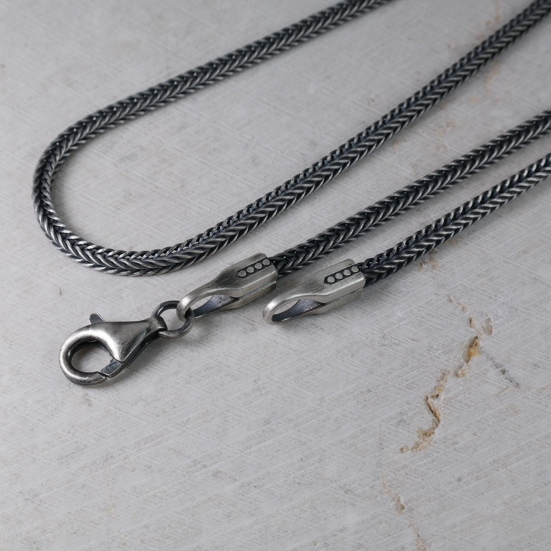 Collier Serpent Argent Massif 800 - Homme, 45.8 Cm, 158 Gr, Occasion, Origine Inde