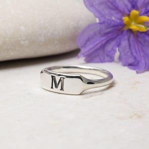 Sterling Silver 925 Personalized Ring, Custom Ring, Engraved Ring, Date Ring, Personalized Initials, Single or Double letters, Enamel Ring,