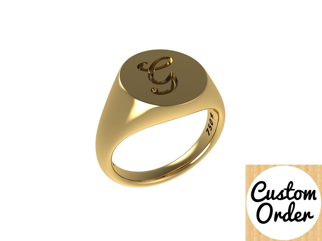 Custom Order, Ring, Engraved Letter Etsy