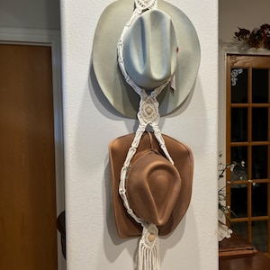 Boho Macrame Hat Hanger, Hat Organizer, Cowboy Hat Rack Wall Decor, Hat storage, Gifts