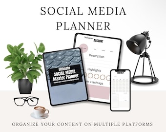Social Media Planner Printable, Facebook Instagram TikTok Youtube Content Planner,  Digital Marketing Organizer, Social Media Strategy