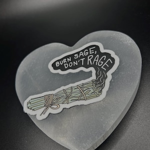 Sticker Burn Sage Don&#39;t Rage, Sticker spirituel drôle, Sticker vinyle sauge, cadeau affirmation de sorcière