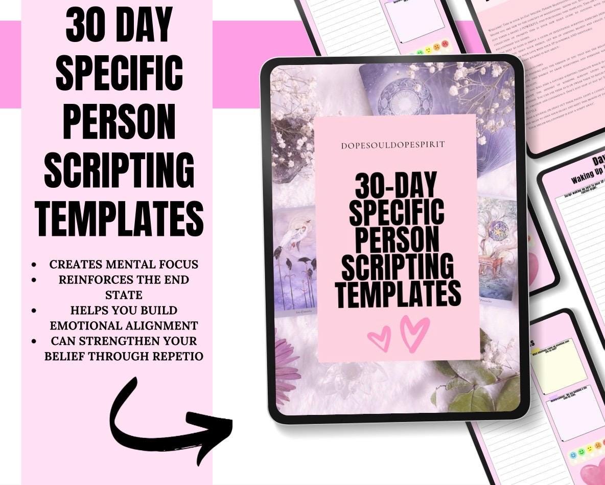 30-day Specific Person Scripting Template, LOA Manifestation Journal ...