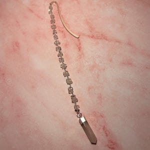 Rose Quartz Crystal Bookmark with Pendant, Silver Metal Bookmark for Book Lovers, Healing Stone Bookmark, Self Love Gift for Her