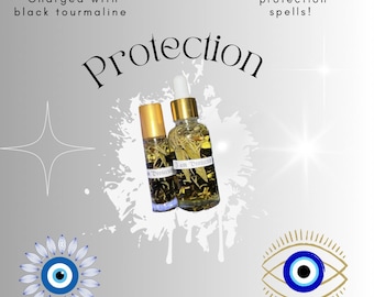 Protection  Oil Conjure oil Black Tourmaline Charged Oil  Scented Oil Dopesouldopespirit