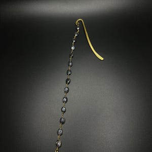 Gold Bookmark, Crystal Bookmark, Mystic Moonstone, Jade Heart, Witch Decor