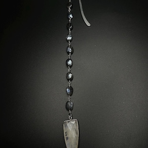 Mystic Moonstone Crystal Bookmark - Silver Bookmark for Book Lovers, Witchy Aesthetic, Celestial Book Accessory