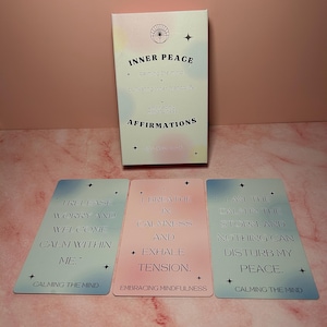 Mazzo di carte per affermazioni sulla pace interiore, 38 carte di consapevolezza positiva per alleviare l'ansia, prendersi cura di sé e il benessere mentale, dono spirituale