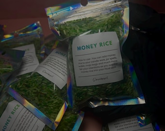 Money Attraction Rice, Prosperity Spell Jar Ingredient, Abundance Ritual Rice, Wealth Manifestation Tool, Hoodoo Money Drawing, Luck