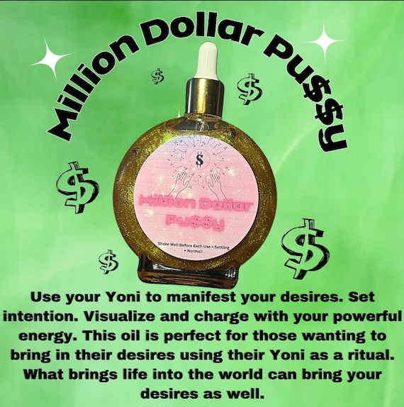 Million Dollar Pu*sy Sex Magic Oil – Yoni Manifestation Ritual Oil for Desire, Abundance, Divine Feminine Power, Soft Scent
