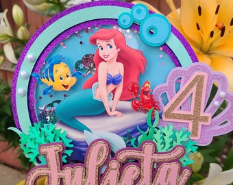 Mała Syrenka Shaker Cake Topper na urodziny Personalizowany