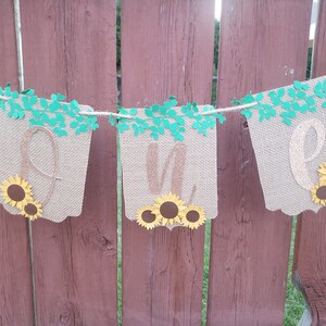 Banner con temática de girasol / Banner de silla alta