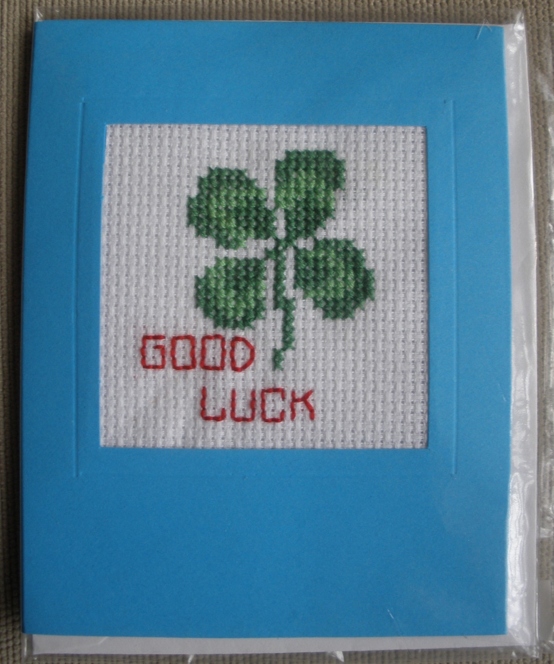 Hand-stitched Good Luck Card - Etsy