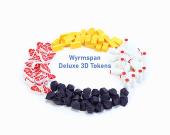 Wyrmspan 3D Printed Resource Tokens: Meat, Milk, Gemstones, Gold