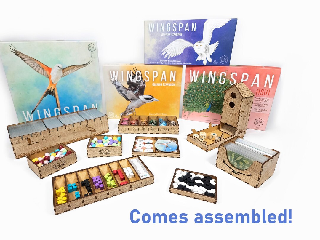 Wingspan Organizer, Wingspan Expansions Inlay, European Oceania Asia