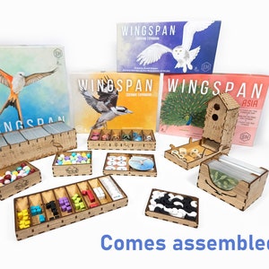 Wingspan Organizer, Wingspan + Expansions Inlay, European Oceania Asia Insert, Wingspan Upgrade,