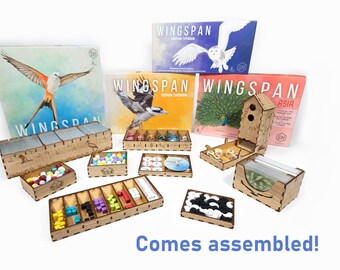 Wingspan Organizer, Wingspan + Expansions Inlay, European Oceania Asia Insert, Wingspan Upgrade,