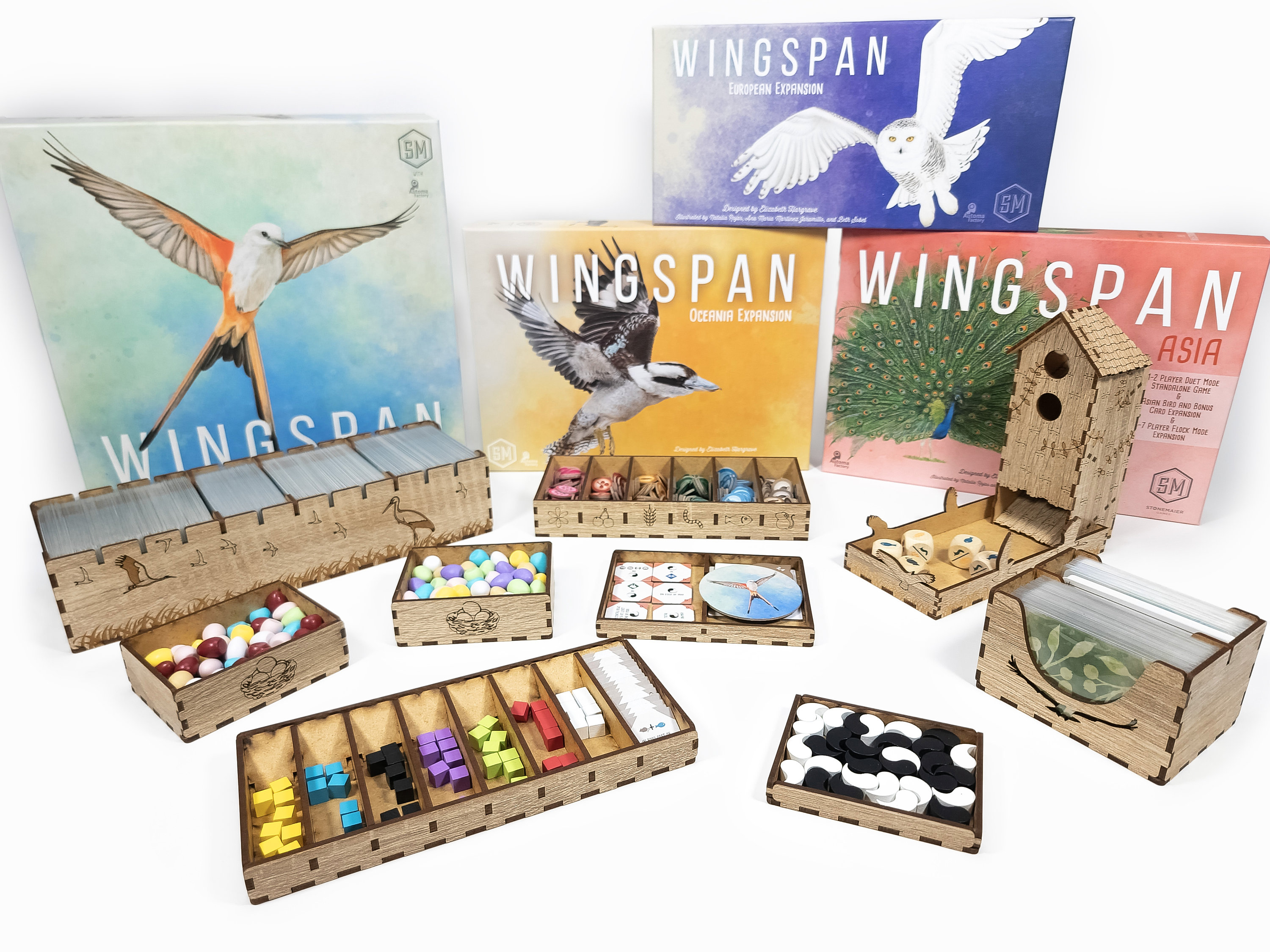 Wingspan & Expansions Organizer Insert pre-assembled 