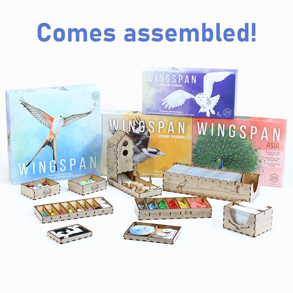 Wingspan Organizer: Insert for Base Game, European, Oceania and Asia Expansions