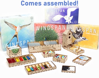 Wingspan Organizer, Wingspan + Expansions Inlay, European Oceania Asia Insert, Wingspan Upgrade,