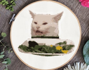 Woman Yelling at Cat Meme Cross Stitch Pattern | Cat Only - No Woman | Digital Pattern PDF