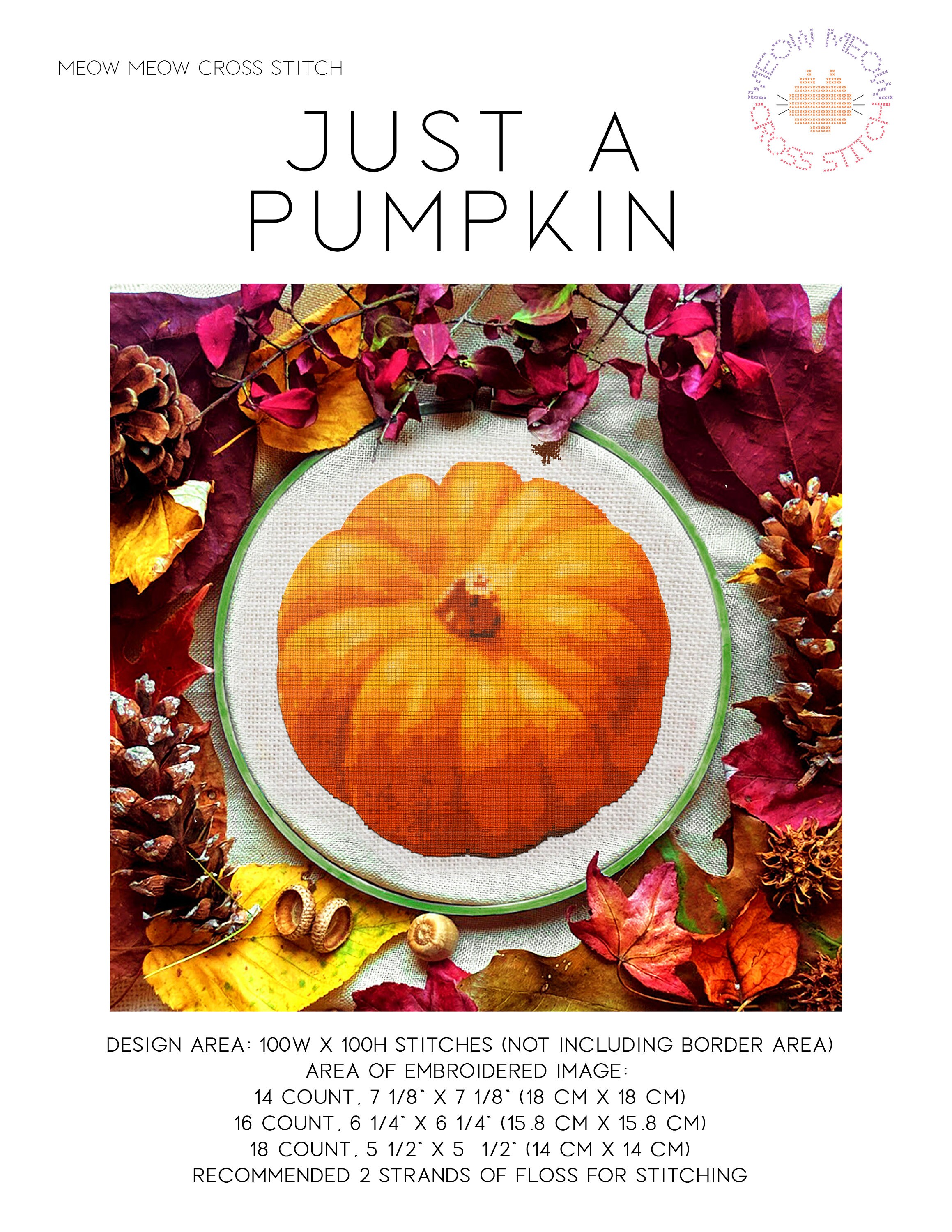 Just a Pumpkin | Cross Stitch Pattern | Digital PDF - Etsy