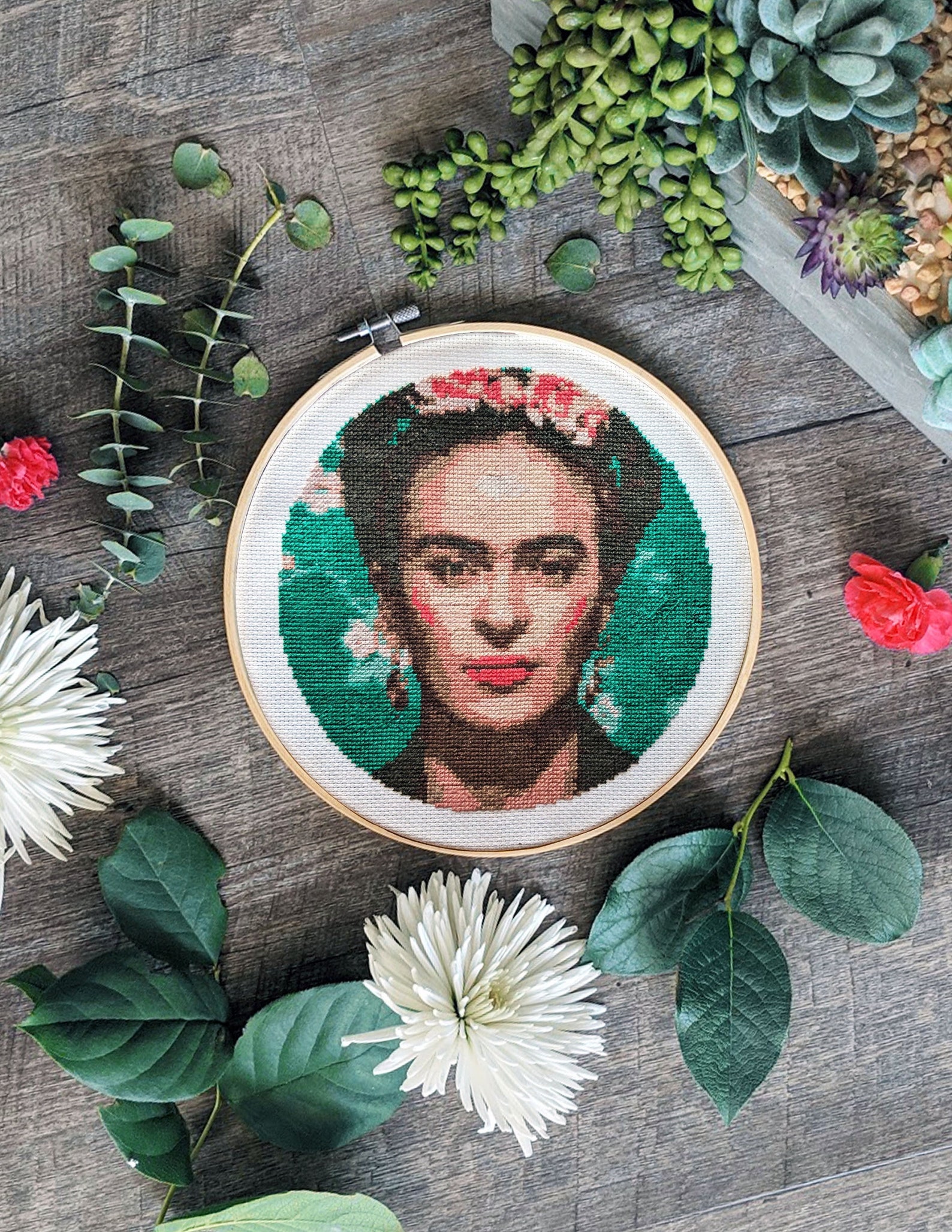 Frida Kahlo Circle Cross Stitch Pattern - Etsy France