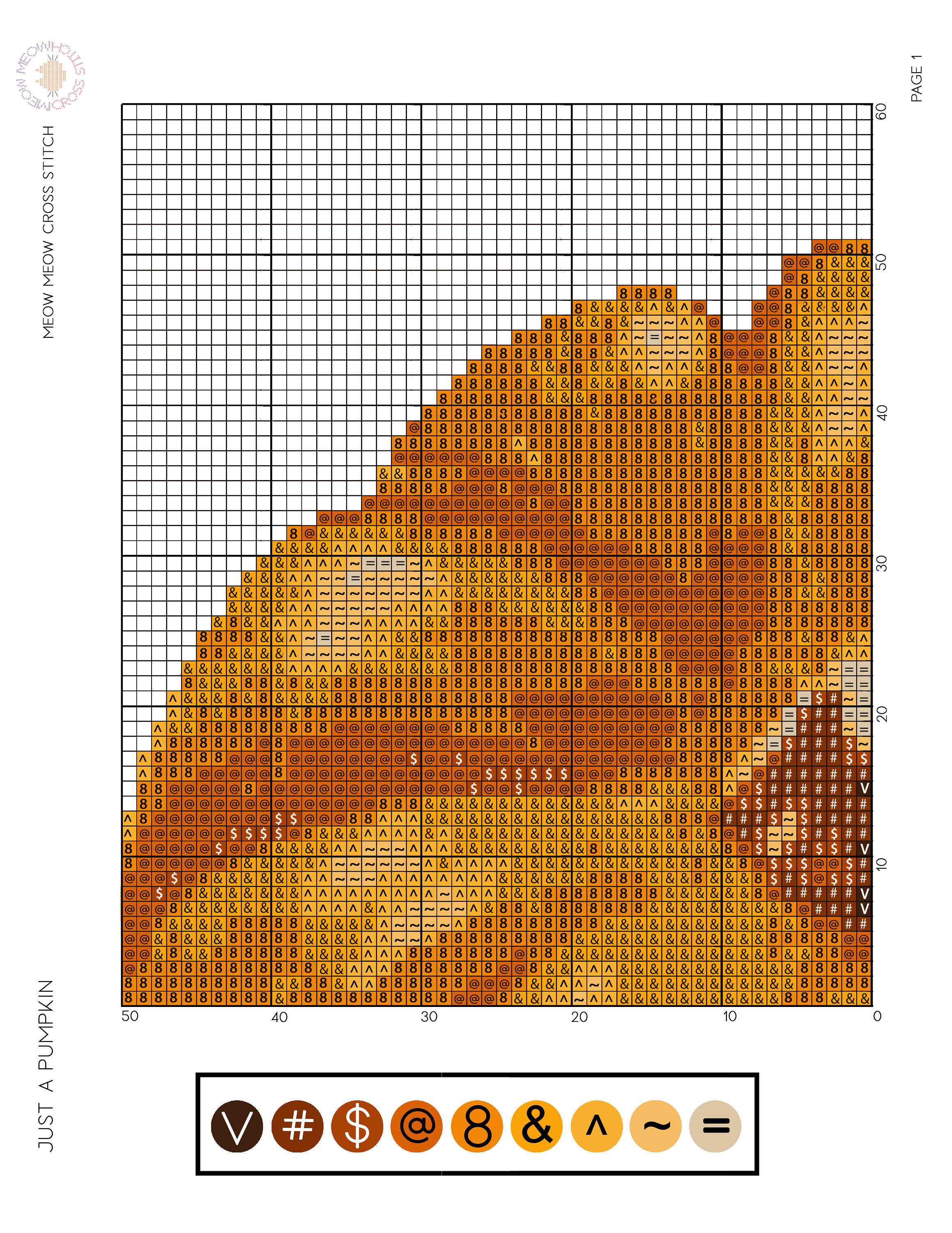 Just a Pumpkin | Cross Stitch Pattern | Digital PDF - Etsy