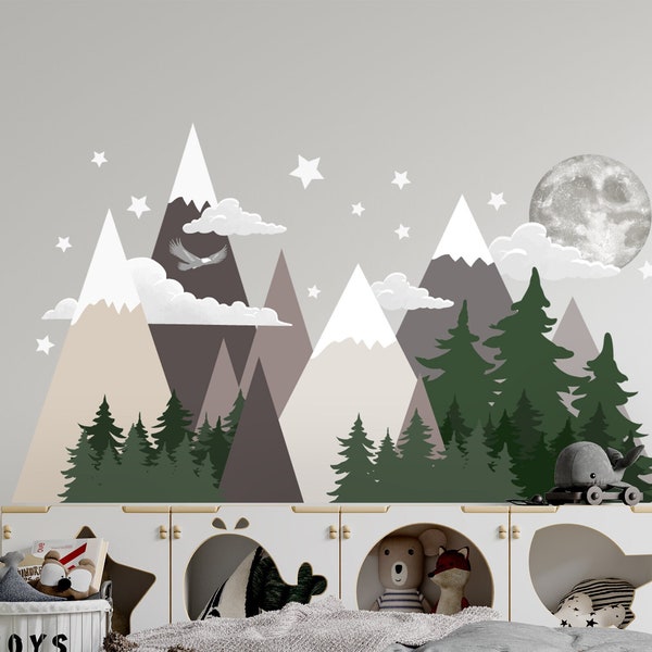 Mountain Wall Decal Nursery Etsy