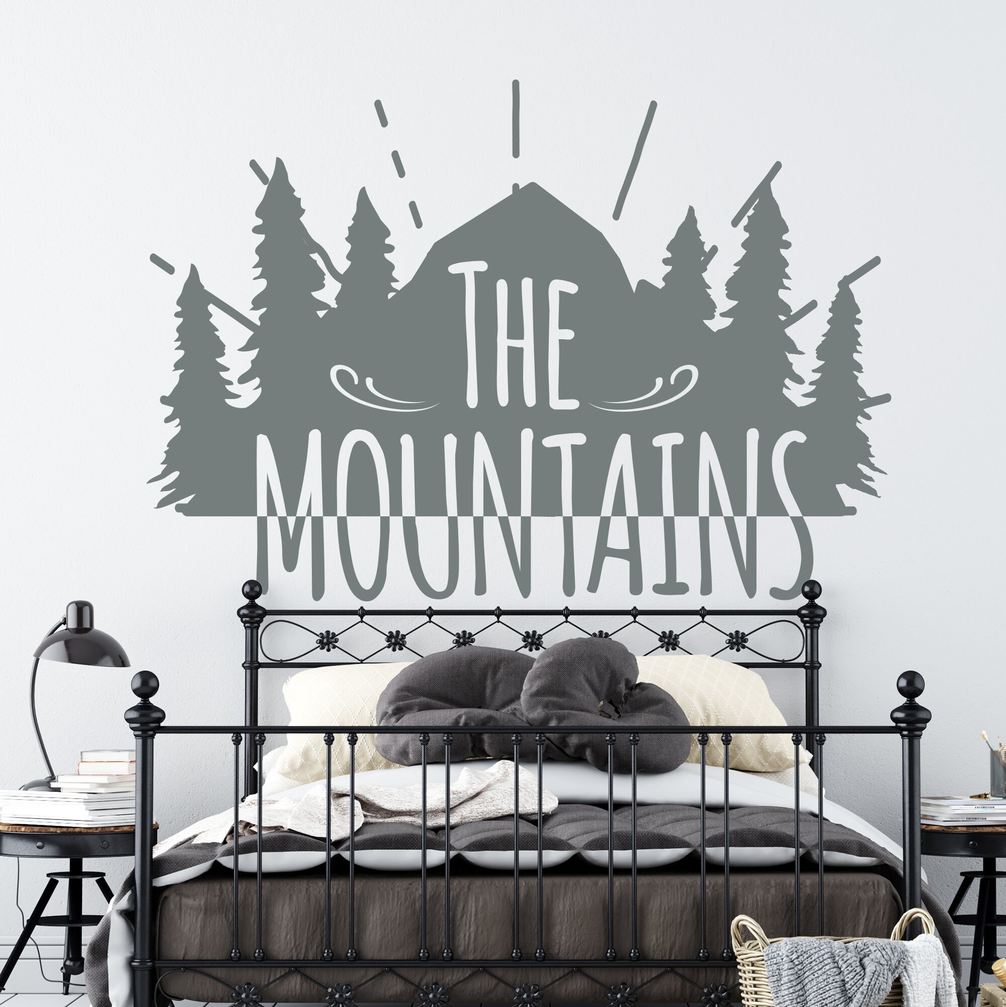 Mountain wall decal bedroom decor mountain vinyl sticker Etsy