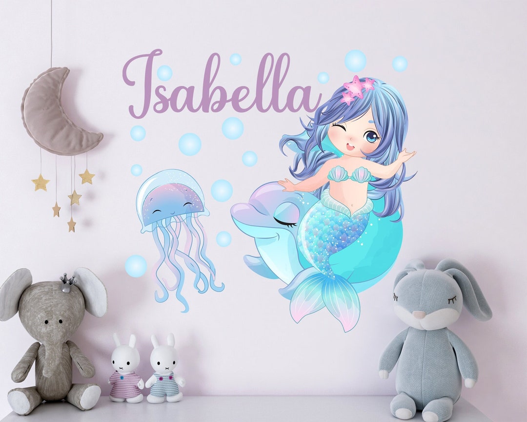 Name Wandtattoo Meerjungfrau Wandtattoo Meerjungfrau - Etsy.de