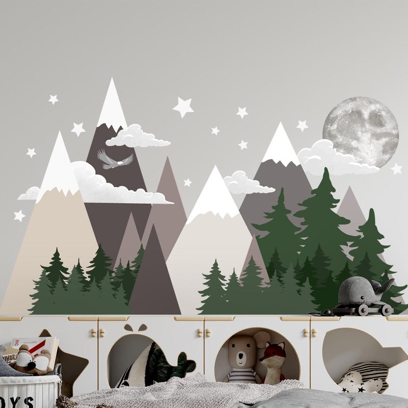 Mountain Nursery Mural - Etsy
