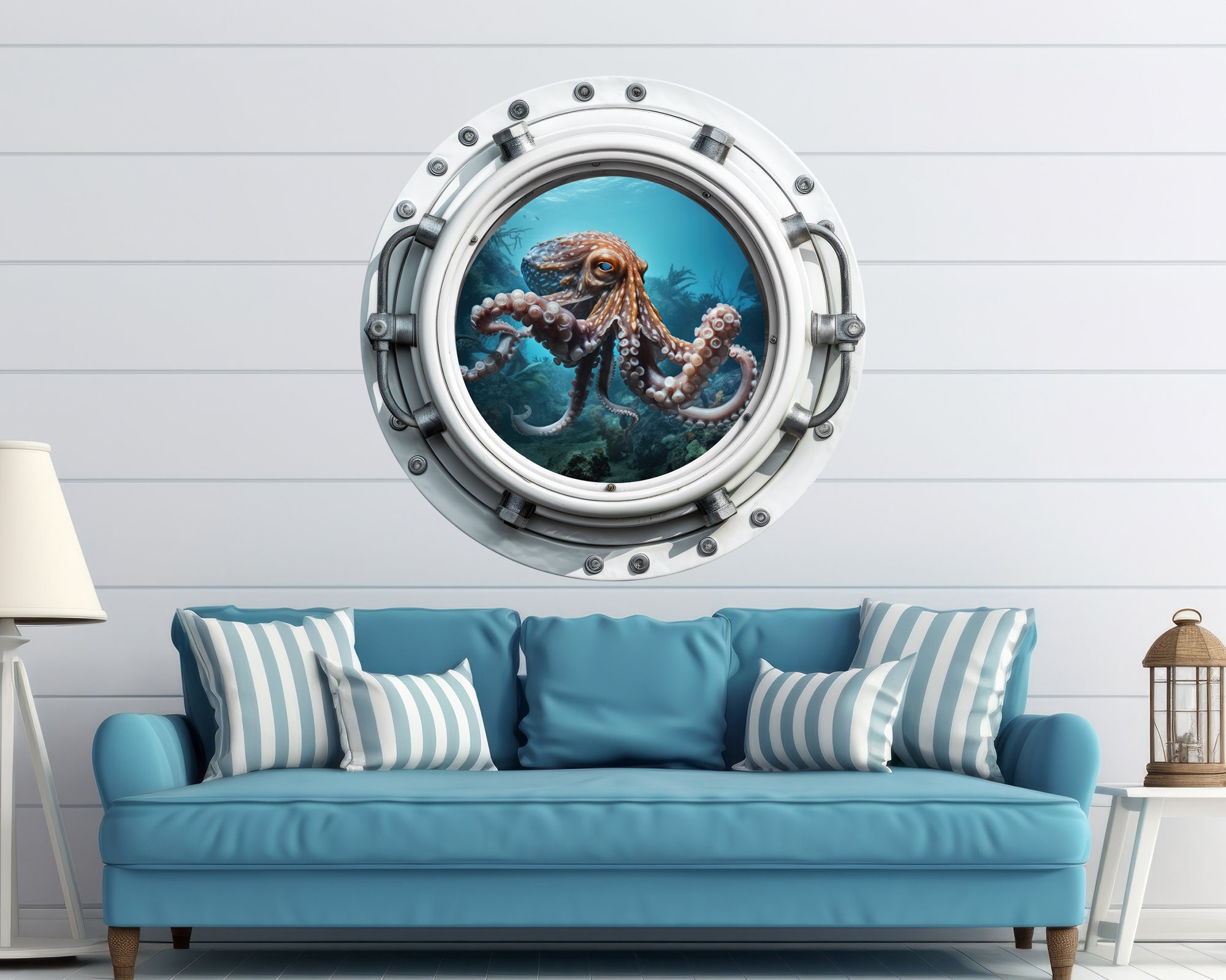  12 Port Scape Instant Sea Porthole Window Sunken Ship 1 Wall  Sticker Graphic Decal Kids Game Room Decor Art Cling New : Tools & Home  Improvement