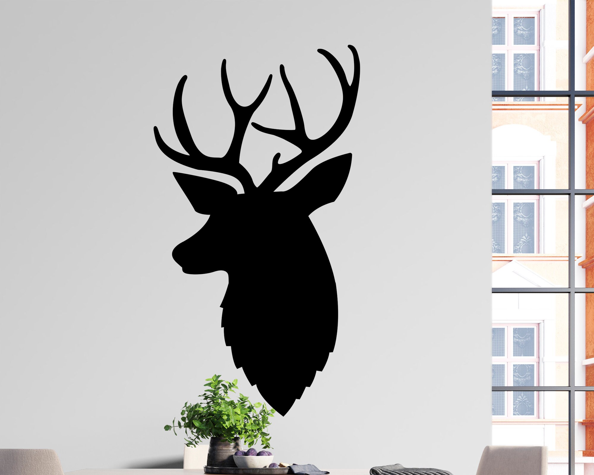 Deer Wandtattoa Schlafzimmer Deko Geweih Hirsch Aufkleber | Etsy