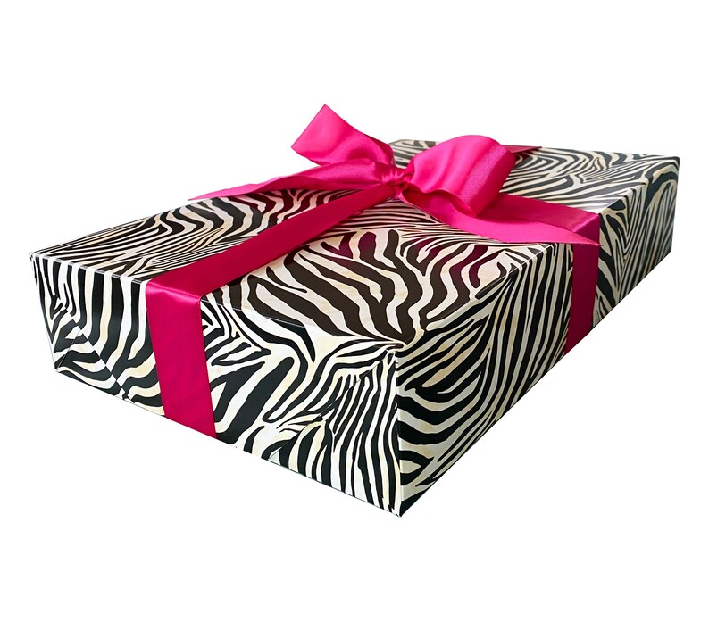 Zebra Print Gift Wrapping Box Animal Print Gift Wrap Easy Etsy